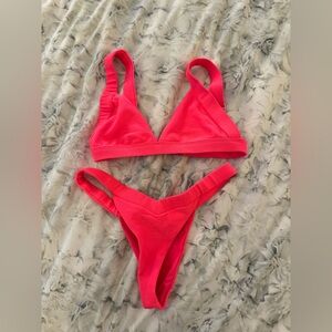 Frankies Bikinis Georgia Coral Bikini Set